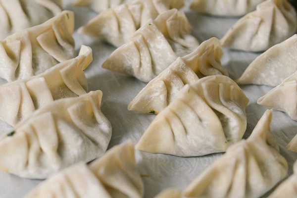 Close up of dumplings from cooking class